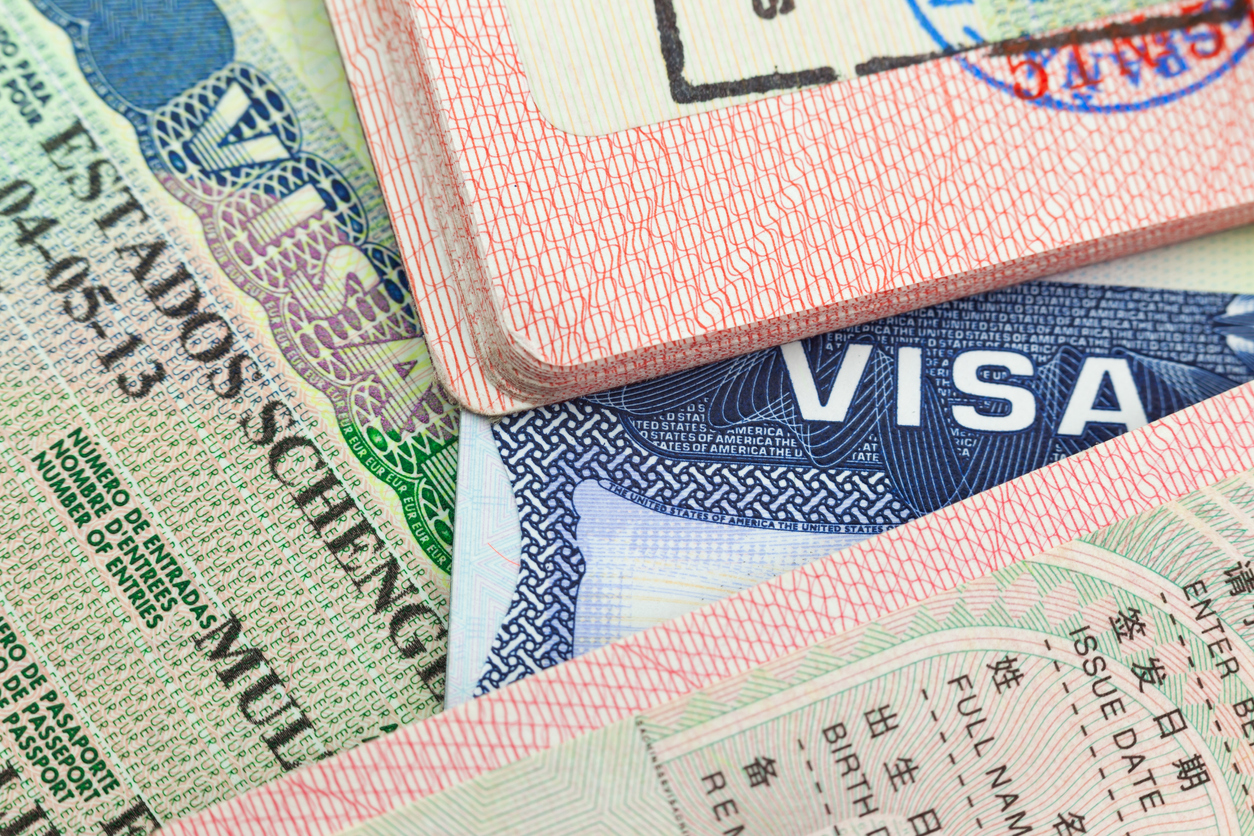 Chinese, USA and Shengen European visas in passports, b2 visa extension fee