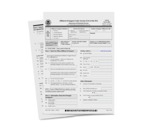 Close-Up View of Immigration Form I-864