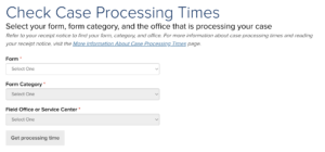 marriage green card timeline, USCIS Check Case Processing Times Module