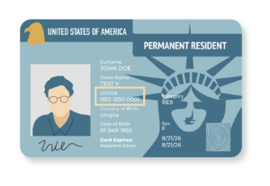 Close-Up View of an Example of a Permanent Resident Card