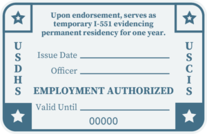 temporary I-551 Stamp